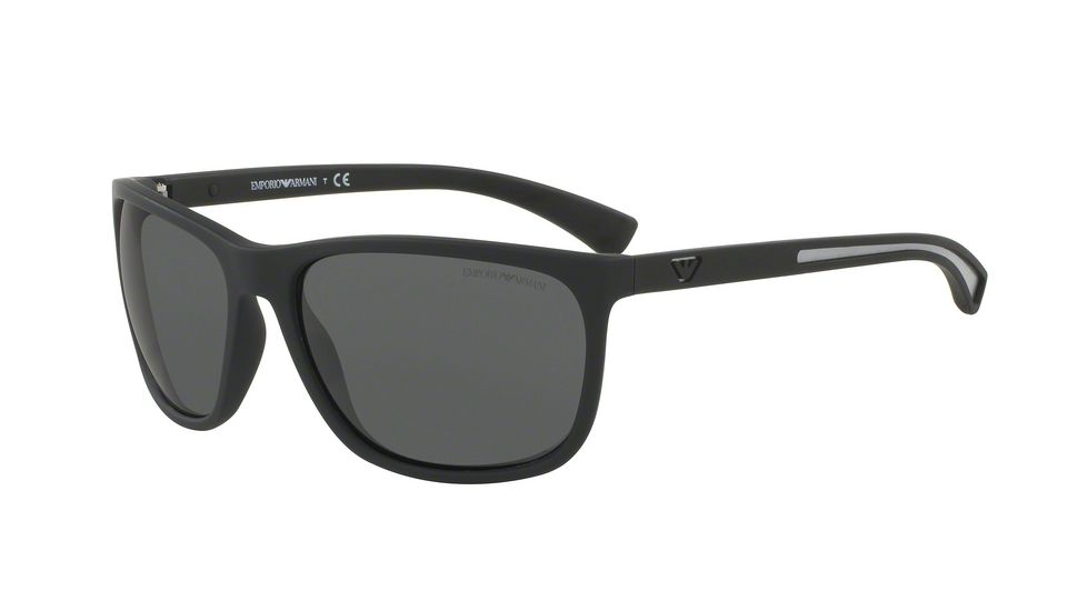 Armani EA4078 Progressive Prescription Sunglasses EA4078-506387-62 - Lens Diameter 62 mm, Frame Color Black Rubber