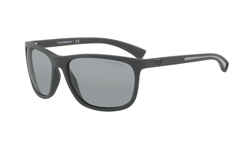 Armani EA4078 Progressive Prescription Sunglasses EA4078-5100-1-62 - Lens Diameter 62 mm, Frame Color Grey Rubber
