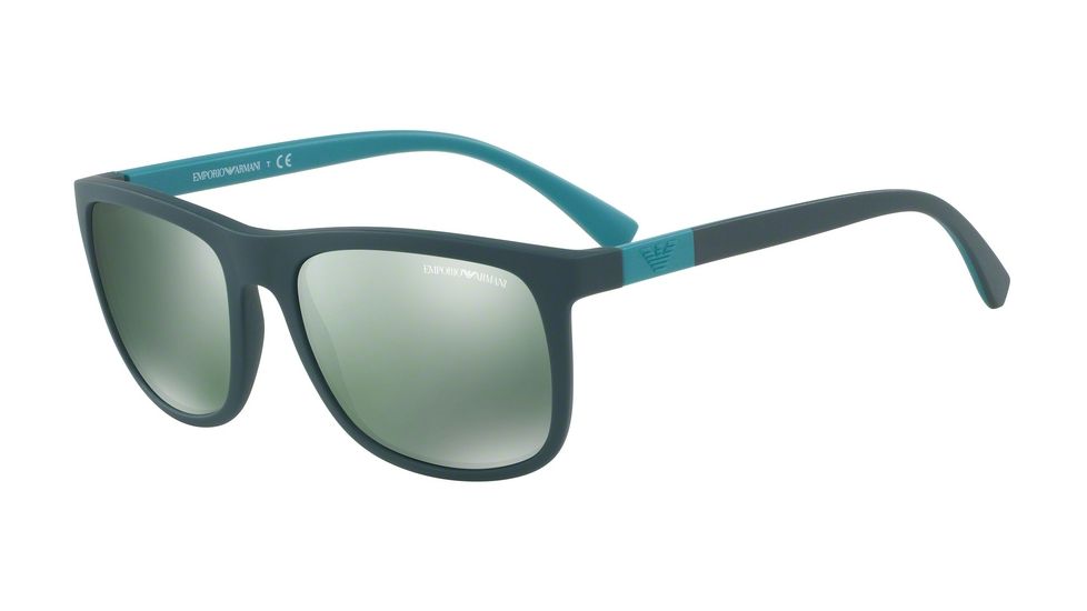 Armani EA4079 Progressive Prescription Sunglasses EA4079-55006R-57 - Lens Diameter 57 mm, Frame Color Matte Green