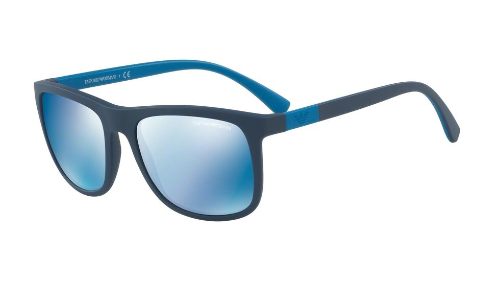 Armani EA4079 Progressive Prescription Sunglasses EA4079-550455-57 - Lens Diameter 57 mm, Frame Color Matte Blue