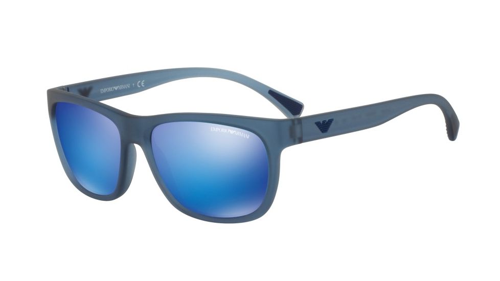 Armani EA4081F Bifocal Prescription Sunglasses EA4081F-553525-59 - Lens Diameter 59 mm, Frame Color Matte Transparent Blue