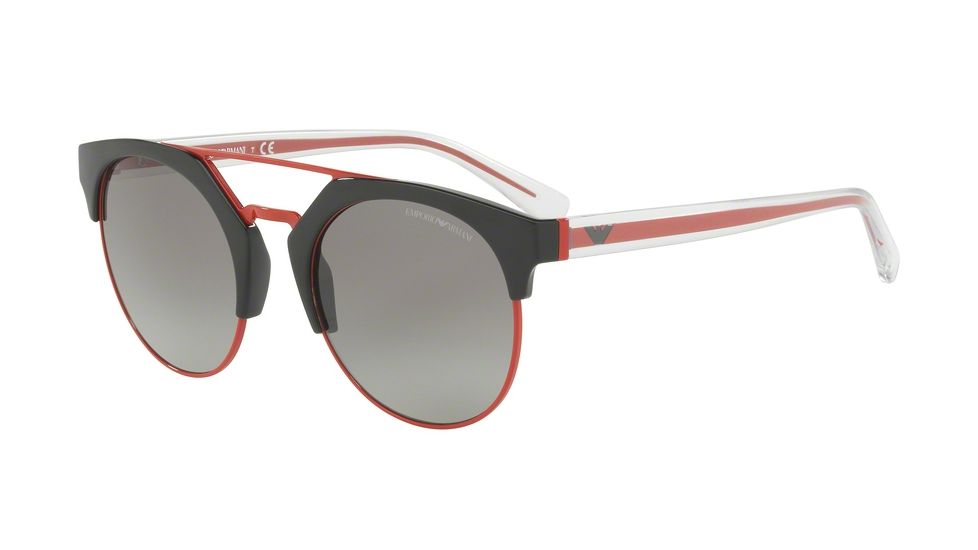 Armani EA4092F Bifocal Prescription Sunglasses EA4092F-501711-53 - Lens Diameter 53 mm, Frame Color Black / Red