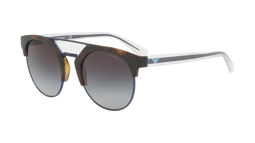 Armani EA4092F Bifocal Prescription Sunglasses EA4092F-50898G-53 - Lens Diameter 53 mm, Frame Color Matte Havana/matte Blue