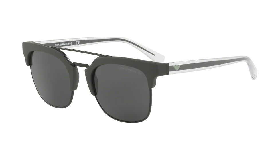 Armani EA4093 Single Vision Prescription Sunglasses EA4093-557487-52 - Lens Diameter 52 mm, Frame Color Matte Green