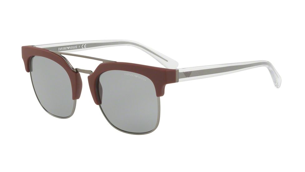 Armani EA4093 Single Vision Prescription Sunglasses EA4093-5577-1-52 - Lens Diameter 52 mm, Frame Color Matte Bordeaux