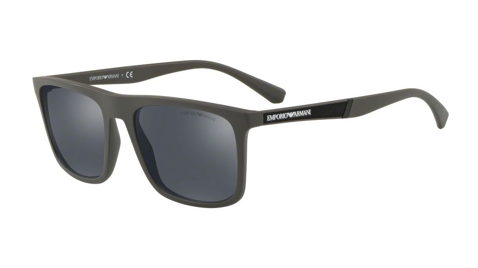 Armani EA4097 Progressive Prescription Sunglasses, 56mm, Matte Mud, EA4097-56406Q-56-PRO