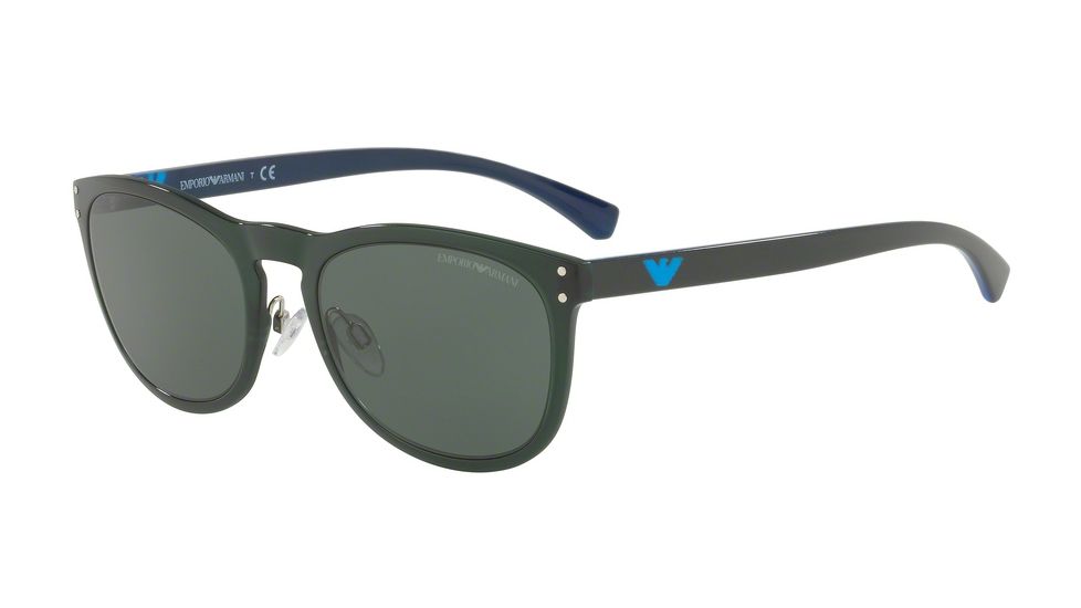 Armani EA4098 Progressive Prescription Sunglasses EA4098-556471-54 - Lens Diameter 54 mm, Frame Color Matte Transp Military Green