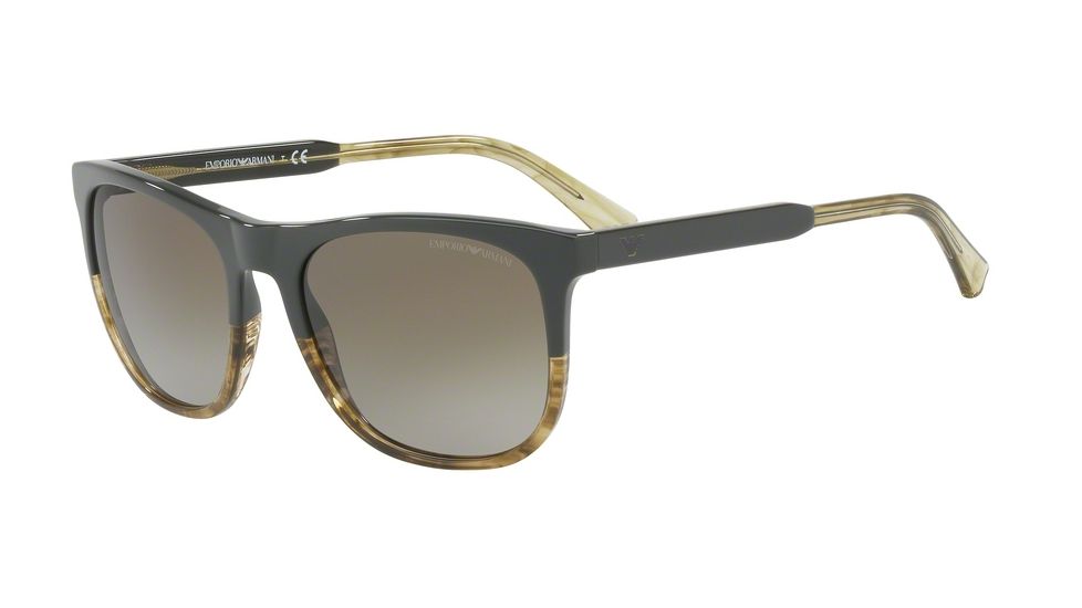 Armani EA4099 Bifocal Prescription Sunglasses EA4099-557113-56 - Lens Diameter 56 mm, Frame Color Military/striped Honey Tr