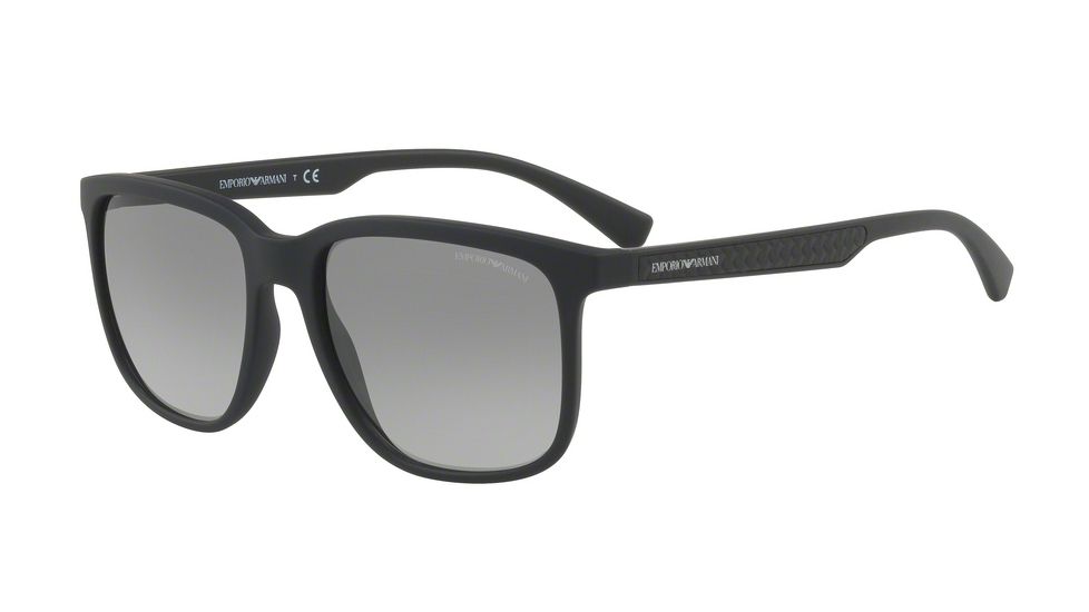 Armani EA4104 Progressive Prescription Sunglasses EA4104-506311-57 - Lens Diameter 57 mm, Frame Color Black Rubber