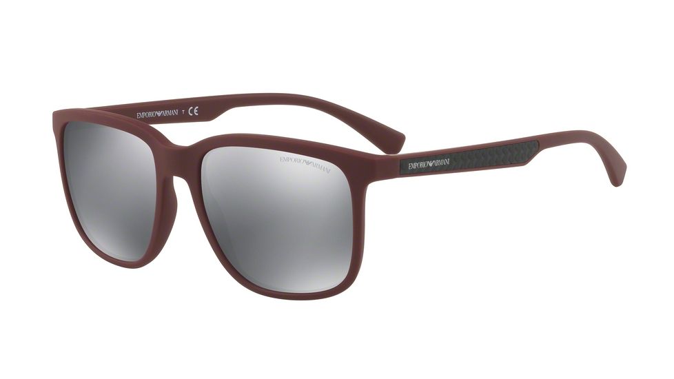 Armani EA4104 Progressive Prescription Sunglasses EA4104-56066G-57 - Lens Diameter 57 mm, Frame Color Bordeaux Rubber