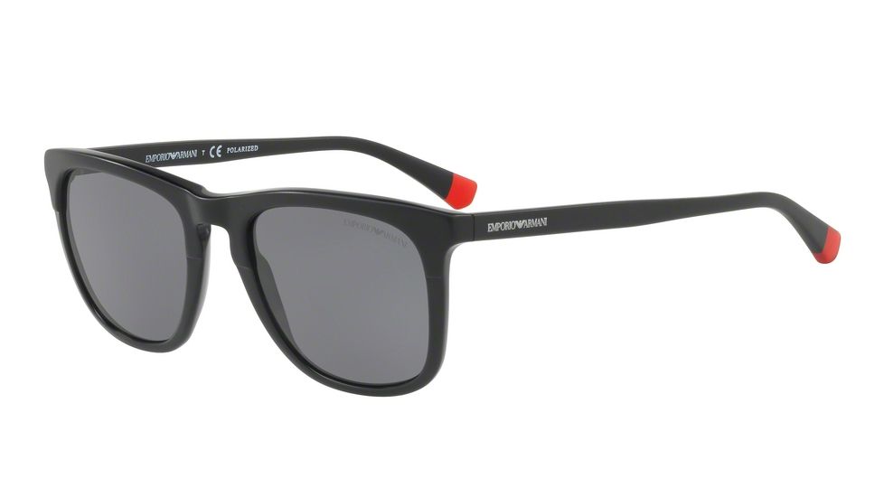 Armani EA4105F Progressive Prescription Sunglasses EA4105F-500181-53 - Lens Diameter 53 mm, Frame Color Matte Black On Black