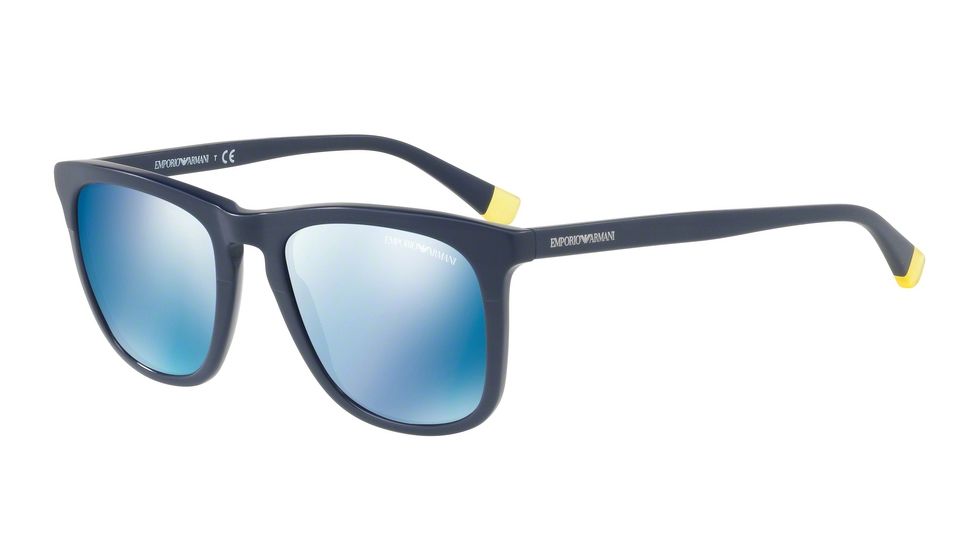 Armani EA4105F Progressive Prescription Sunglasses EA4105F-559655-53 - Lens Diameter 53 mm, Frame Color Matte Blue On Blue