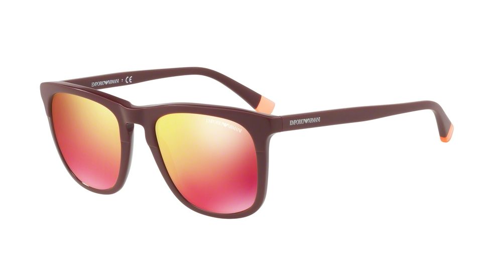 Armani EA4105F Progressive Prescription Sunglasses EA4105F-55986Q-53 - Lens Diameter 53 mm, Frame Color Matte Bordeaux On Bordeaux