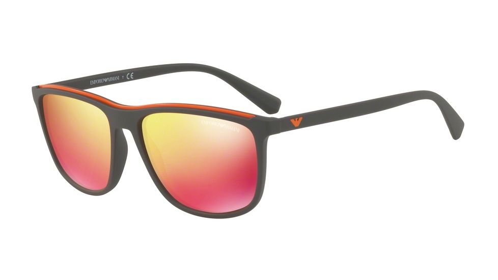 Armani EA4109 Single Vision Prescription Sunglasses EA4109-56406Q-57 - Lens Diameter 57 mm, Frame Color Matte Mud