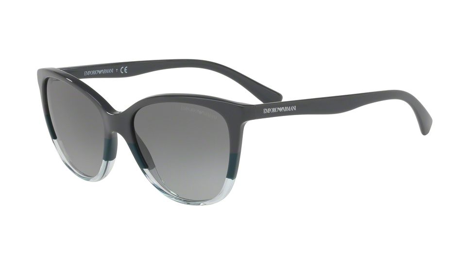 Armani EA4110 Single Vision Prescription Sunglasses EA4110-563111-55 - Lens Diameter 55 mm, Frame Color Grey/green/trasp Aqua