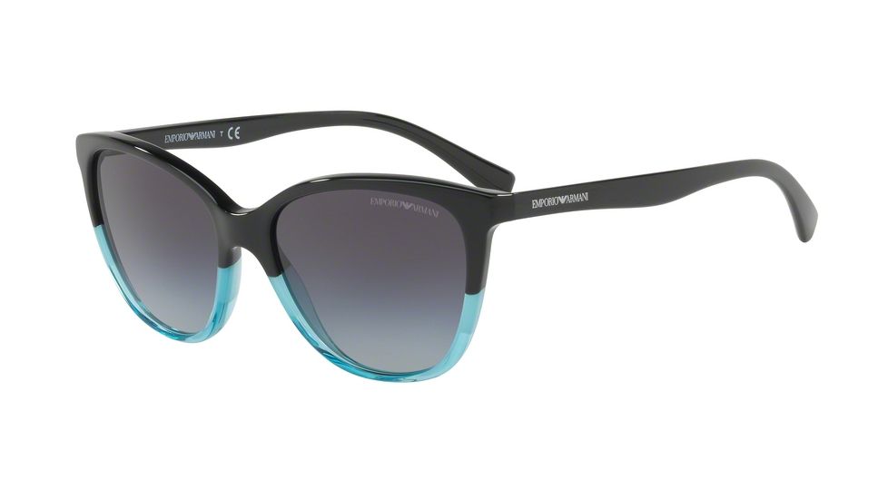 Armani EA4110F Bifocal Prescription Sunglasses EA4110F-56328G-56 - Lens Diameter 56 mm, Frame Color Black Azure