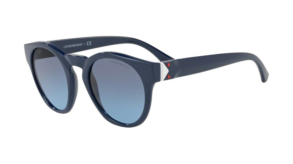 Armani EA4113 Progressive Prescription Sunglasses, 51mm, Blue, EA4113-56618F-51-PRO