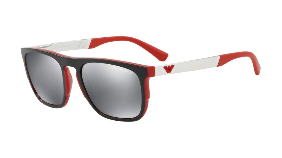 Armani EA4114F Progressive Prescription Sunglasses EA4114F-56726G-56 - Lens Diameter 56 mm, Frame Color Matte Red