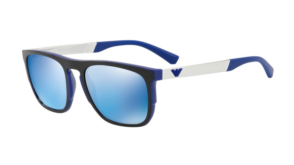 Armani EA4114F Progressive Prescription Sunglasses, 56mm, Matte Electric Blue, EA4114F-567355-56-PRO