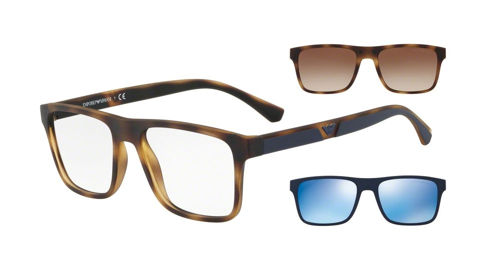 Armani EA4115 Bifocal Prescription Sunglasses, 54mm, Matte Havana, EA4115-50891W-54-BI