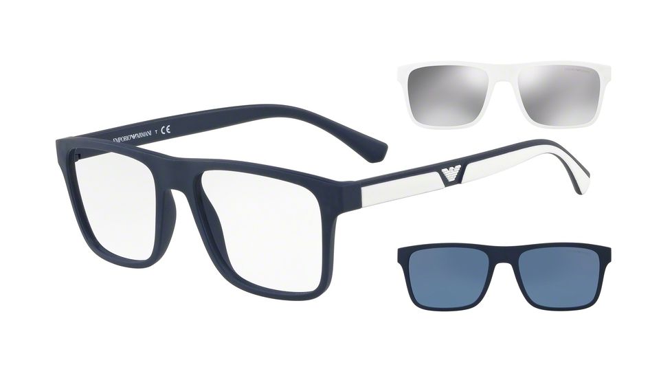 Armani EA4115 Bifocal Prescription Sunglasses, 54mm, Matte Dark Blue, EA4115-56691W-54-BI