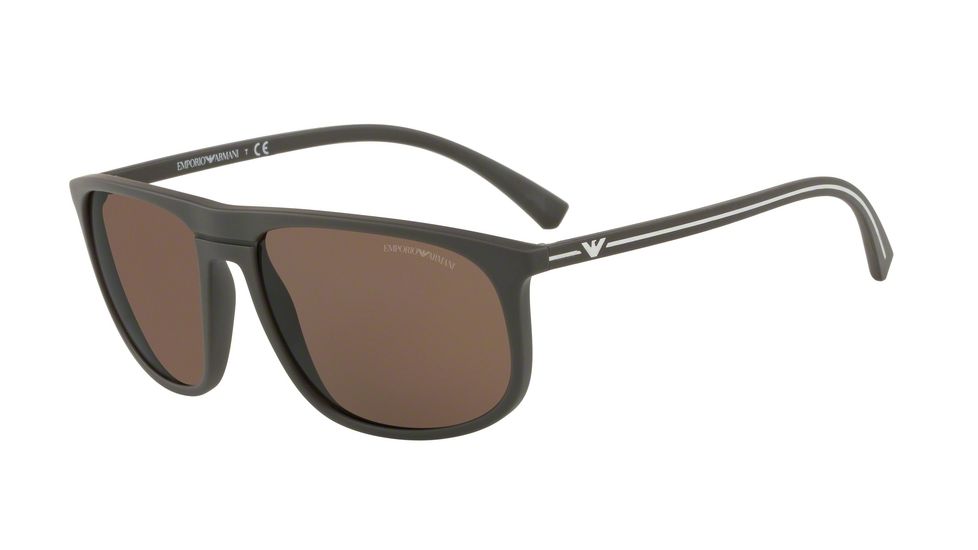 Armani EA4118 Prescription Sunglasses, 59mm, Mud Rubber, EA4118-569373-59-SV