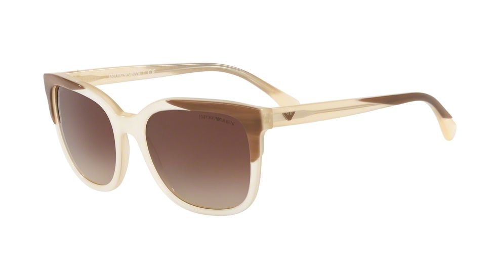 Armani EA4119 Bifocal Prescription Sunglasses EA4119-569913-54 - Lens Diameter 54 mm, Frame Color Striped Beige On Opal Beige