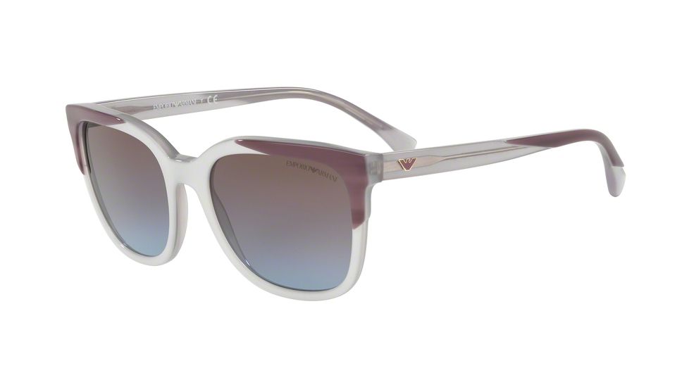 Armani EA4119 Bifocal Prescription Sunglasses EA4119-570048-54 - Lens Diameter 54 mm, Frame Color Striped Violet On Opal Violet