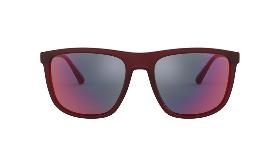 Armani EA4124 Progressive Prescription Sunglasses, 57mm, Matte Opal Red, EA4124-57246P-57-PRO