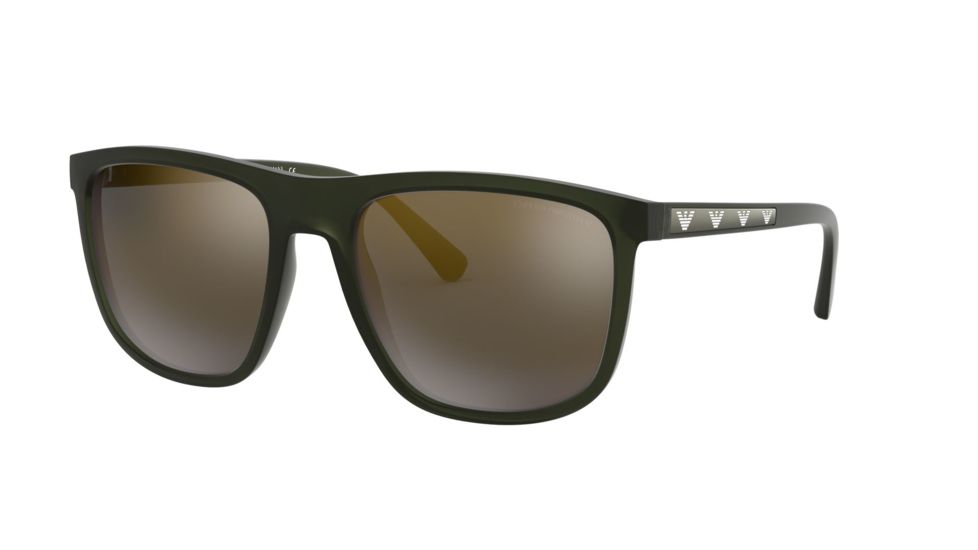 Armani EA4124 Progressive Prescription Sunglasses, 57mm, Matte Opal Green, EA4124-57254T-57-PRO
