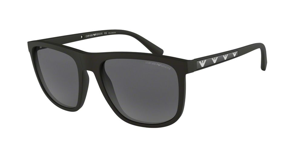 Armani EA4124 Progressive Prescription Sunglasses, 57mm, Matte Black, EA4124-573381-57-PRO