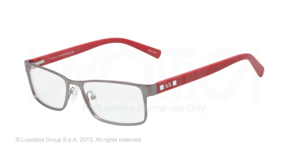 Armani Exchange AX1003 Single Vision Prescription Eyeglasses 6017-52 - Satin Gunmetal Frame