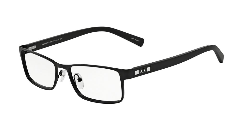 Armani Exchange AX1003 Single Vision Prescription Eyeglasses 6014-52 - Satin Black Frame