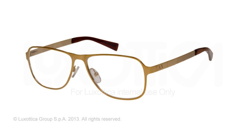 Armani Exchange AX1008 Progressive Prescription Eyeglasses 6026-55 - Satin Light Gold Frame