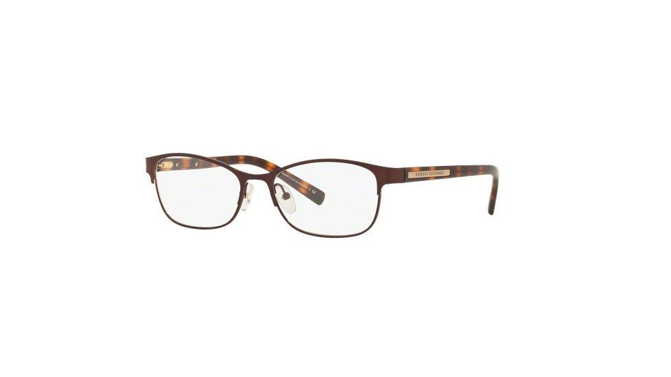 Armani Exchange AX1010 Progressive Prescription Eyeglasses, 50mm, Brown, AX1010-6001-50-PRO