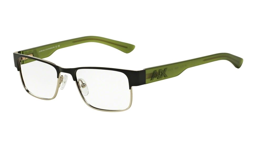 Armani Exchange AX1012 Progressive Prescription Eyeglasses 6045-51 - Black/satin Silver Frame