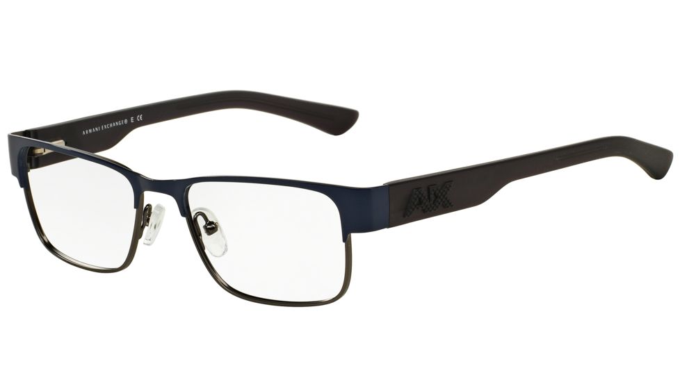 Armani Exchange AX1012 Progressive Prescription Eyeglasses 6046-51 - Blue Depth/satin Gunmetal Frame