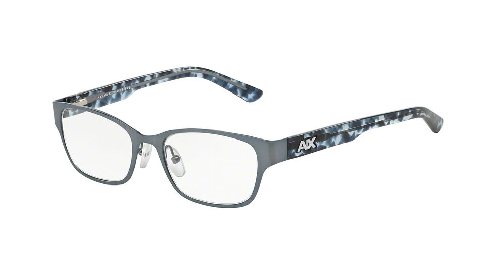 Armani Exchange AX1013 Single Vision Prescription Eyeglasses 6056-50 - Satin Ice Blue/Blue Tort Frame