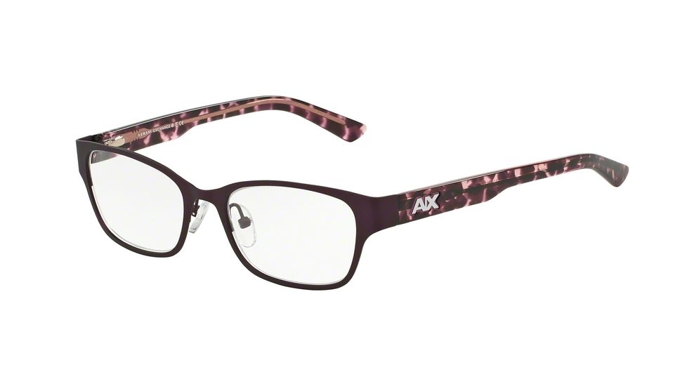 Armani Exchange AX1013 Single Vision Prescription Eyeglasses 6057-50 - Satin Purple/Rose Tort Frame