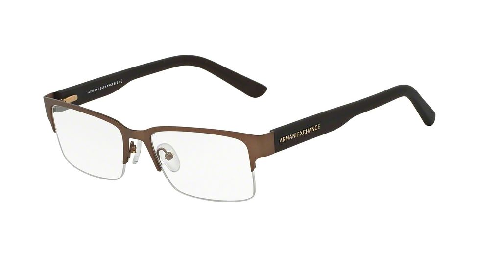 Armani Exchange AX1014 Bifocal Prescription Eyeglasses 6058-53 - Satin Dark Brown/Dark Olive Frame