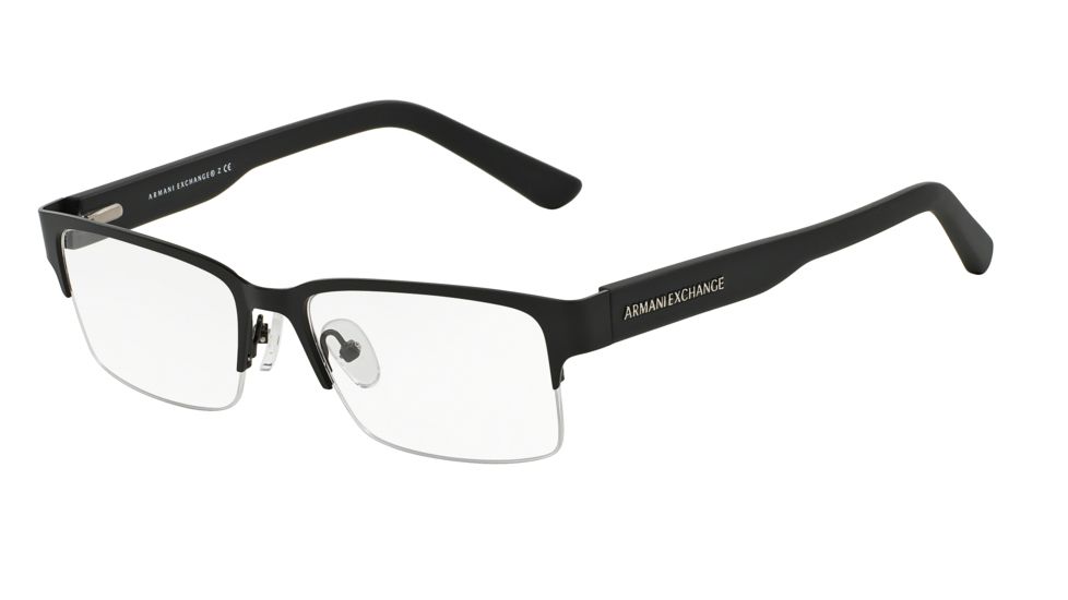 Armani Exchange AX1014 Bifocal Prescription Eyeglasses 6063-53 - Satin Black/Matte Black Frame