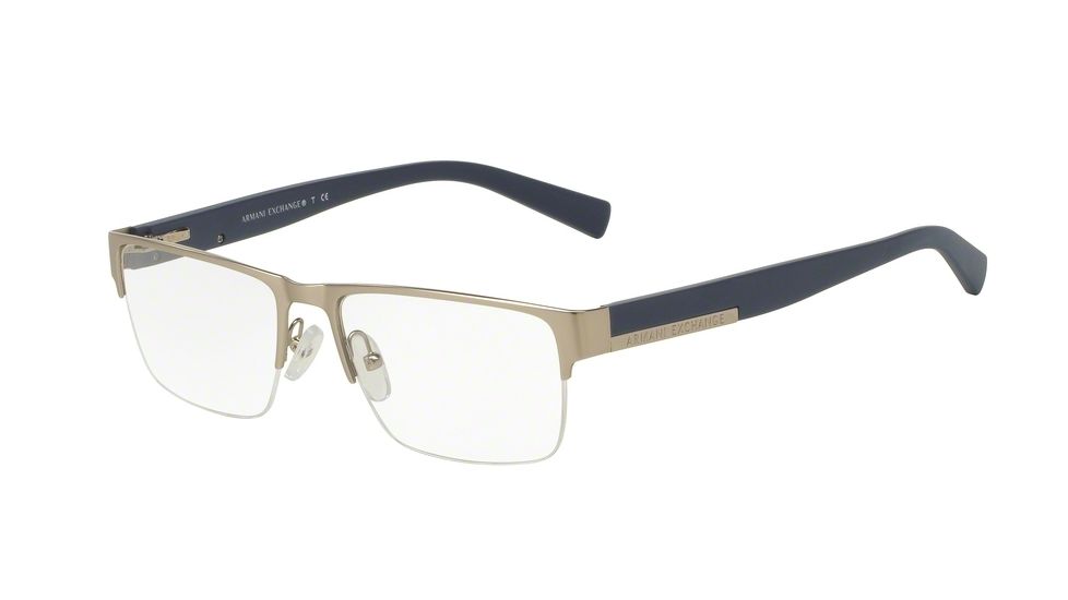 Armani Exchange AX1018 Single Vision Prescription Eyeglasses 6020-54 - Matte Silver Frame