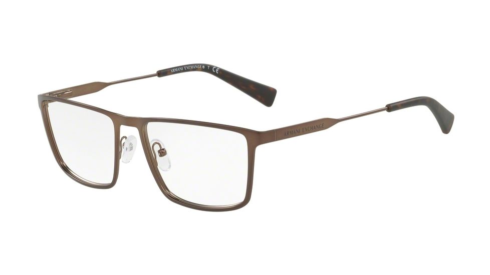 Armani Exchange AX1022 Single Vision Prescription Eyeglasses 6096-55 - Matte Bronze Frame