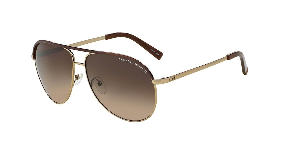 Armani Exchange AX2002 Bifocal Prescription Sunglasses AX2002-601013-61 - Lens Diameter 61 mm, Frame Color Light Gold/dark Brown