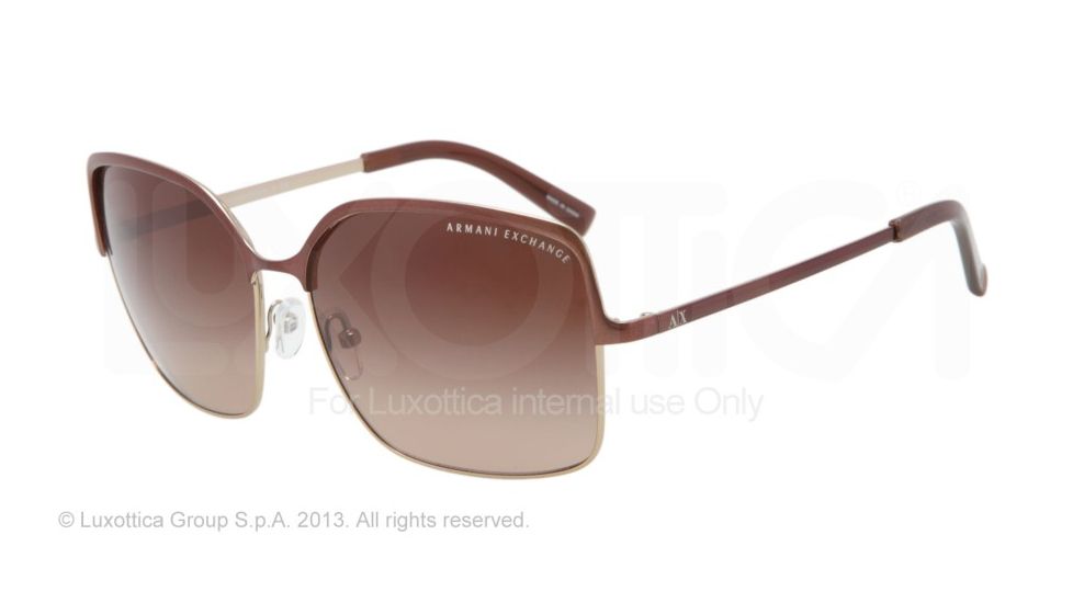 Armani Exchange AX2003 Progressive Prescription Sunglasses AX2003-601013-59 - Lens Diameter 59 mm, Frame Color Light Gold/dark Brown