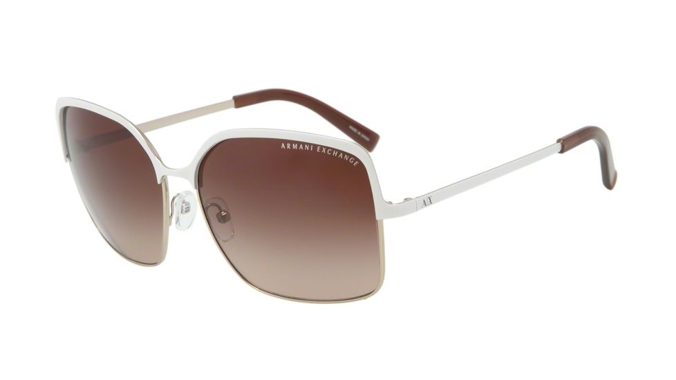 Armani Exchange AX2003 Progressive Prescription Sunglasses AX2003-601213-59 - Lens Diameter 59 mm, Frame Color Light Gold/white