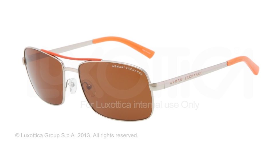 Armani Exchange AX2004 Bifocal Prescription Sunglasses AX2004-602273-60 - Lens Diameter 60 mm, Frame Color Silver/clementine