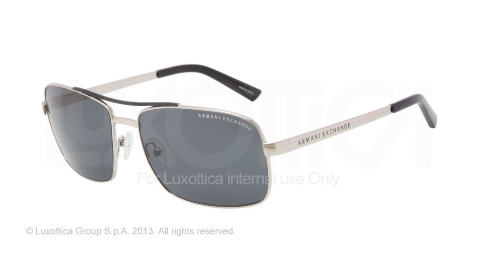 Armani Exchange AX2004 Bifocal Prescription Sunglasses AX2004-602487-60 - Lens Diameter 60 mm, Frame Color Silver/indigo Wash