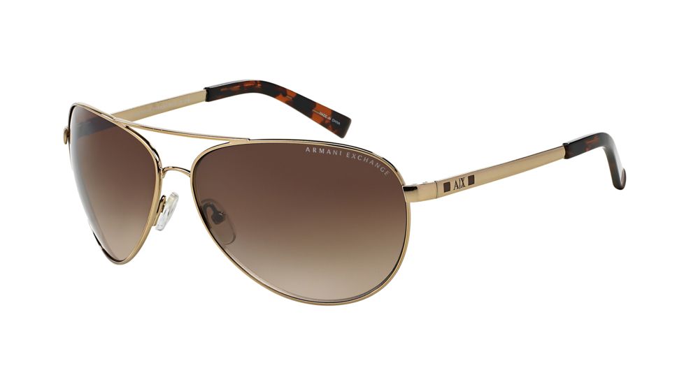 Armani Exchange AX2006 Single Vision Prescription Sunglasses AX2006-601113-63 - Lens Diameter 63 mm, Frame Color Light Gold/tortoise