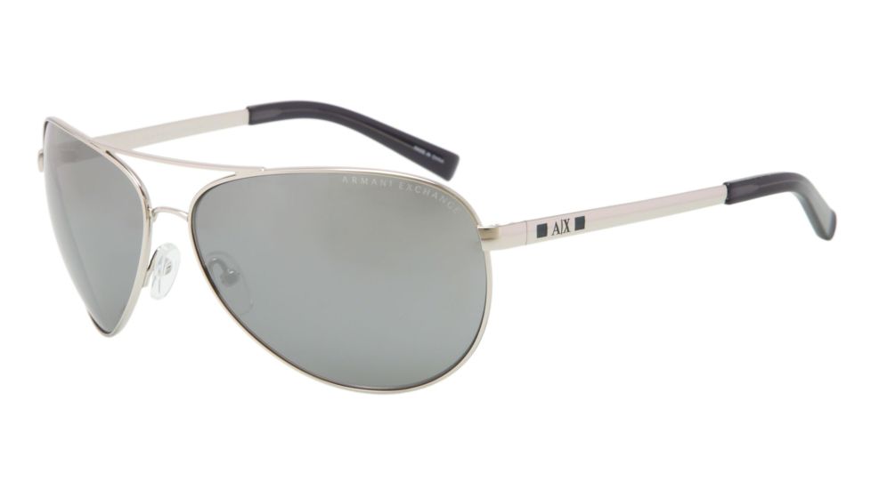 Armani Exchange AX2006 Single Vision Prescription Sunglasses AX2006-60246G-63 - Lens Diameter 63 mm, Frame Color Silver/indigo Wash